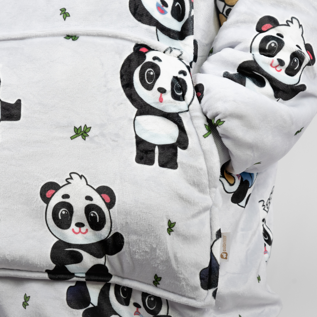 Puló gri-argintiu cu panda