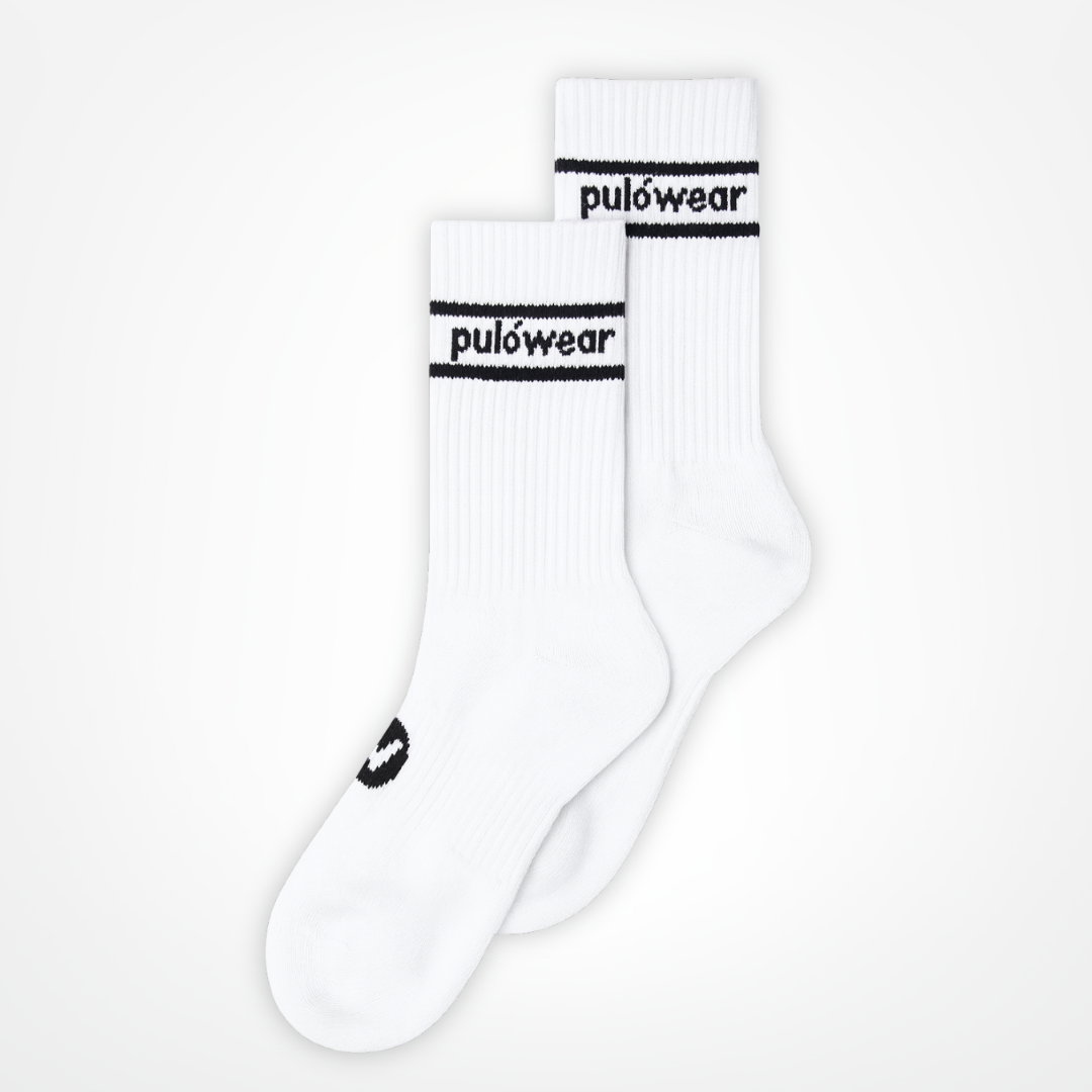 Șosete PulóWear - albe cu inscripții
