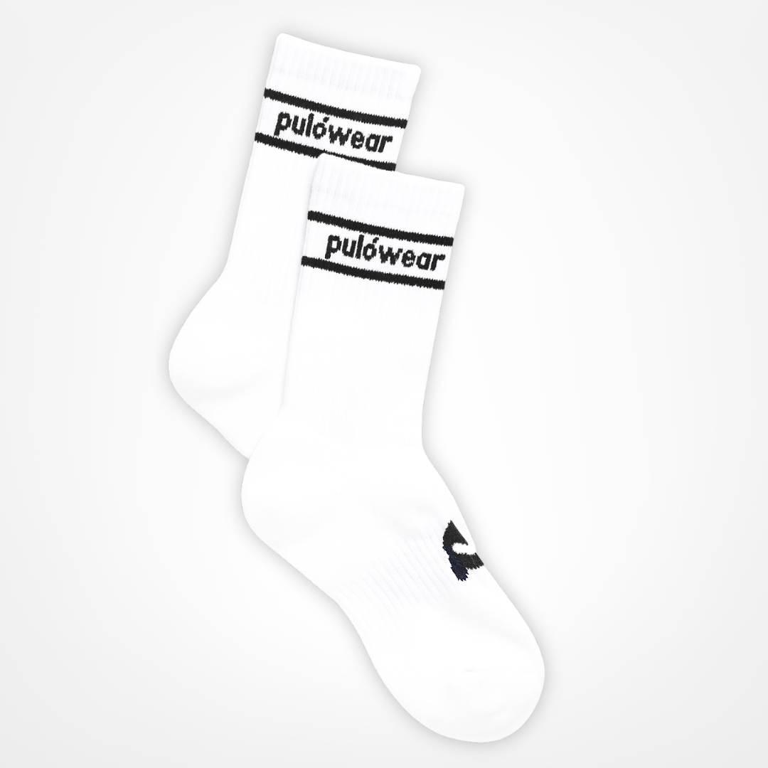 Șosete PulóWear - albe cu inscripții